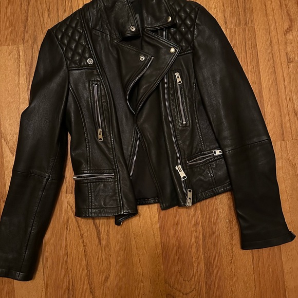 All Saints Jackets & Blazers - All Saints Quilted Black Leather Jacket